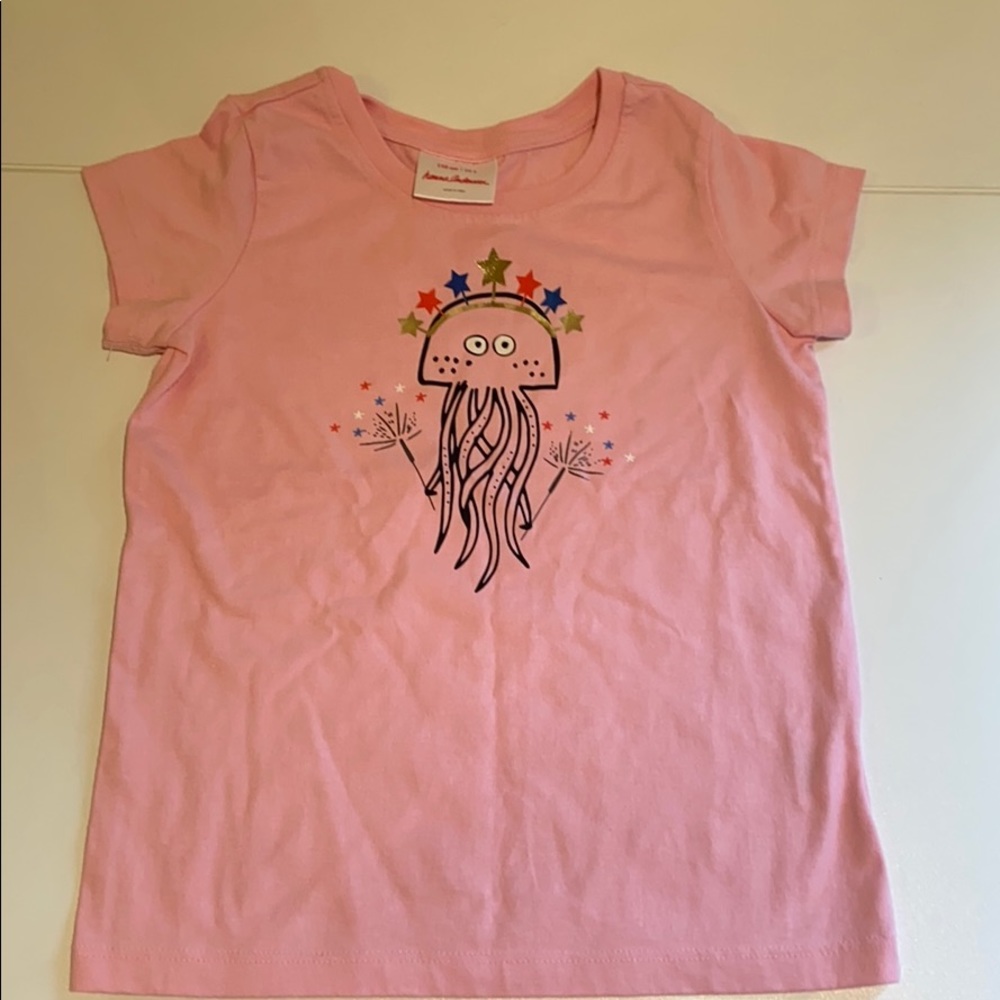 Hanna Andersson Short Sleeve Foil Graphic Tee Pink